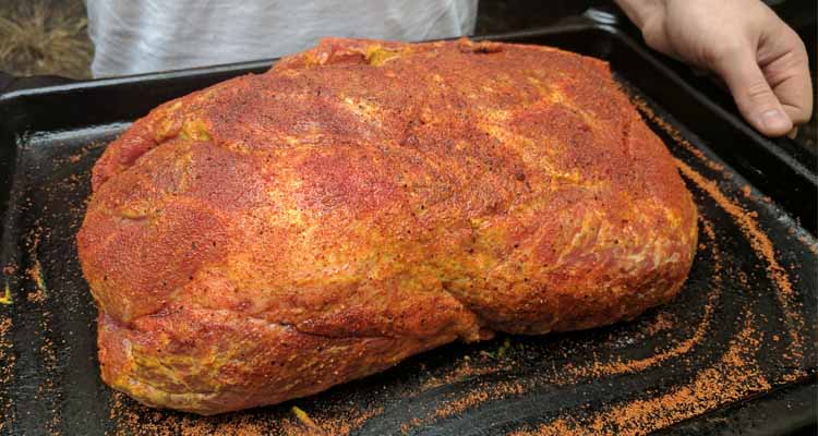 Pork butt with mustard rub