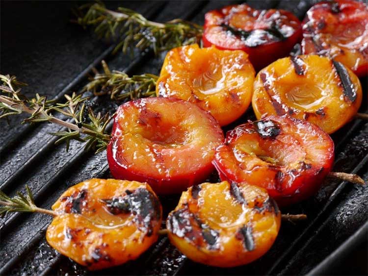 grilled summer fruit skewers
