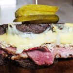 Reuben sandwich with homemade smoked pastrami