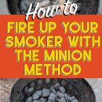 charcoal heating up in a smoker via the minion method