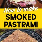 collage of pastrami with text