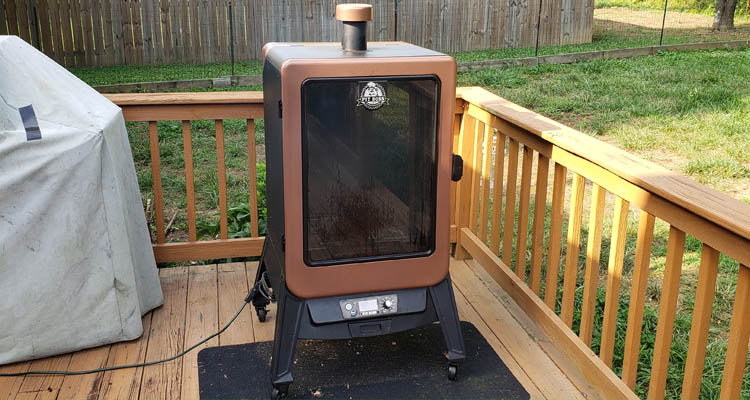 Pit Boss Vertical Pellet Smoker on deck