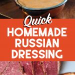 images of russian dressing along with a title of recipe