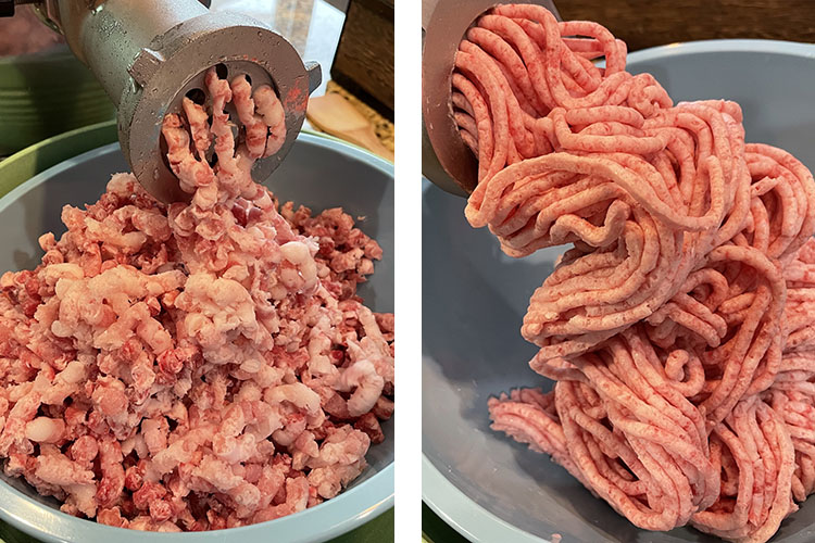 grinding meat with LEM Big Bite Electric Meat Grinder