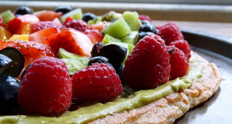 Dessert with fresh fruit