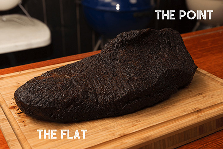 smoked brisket flat and point muscles