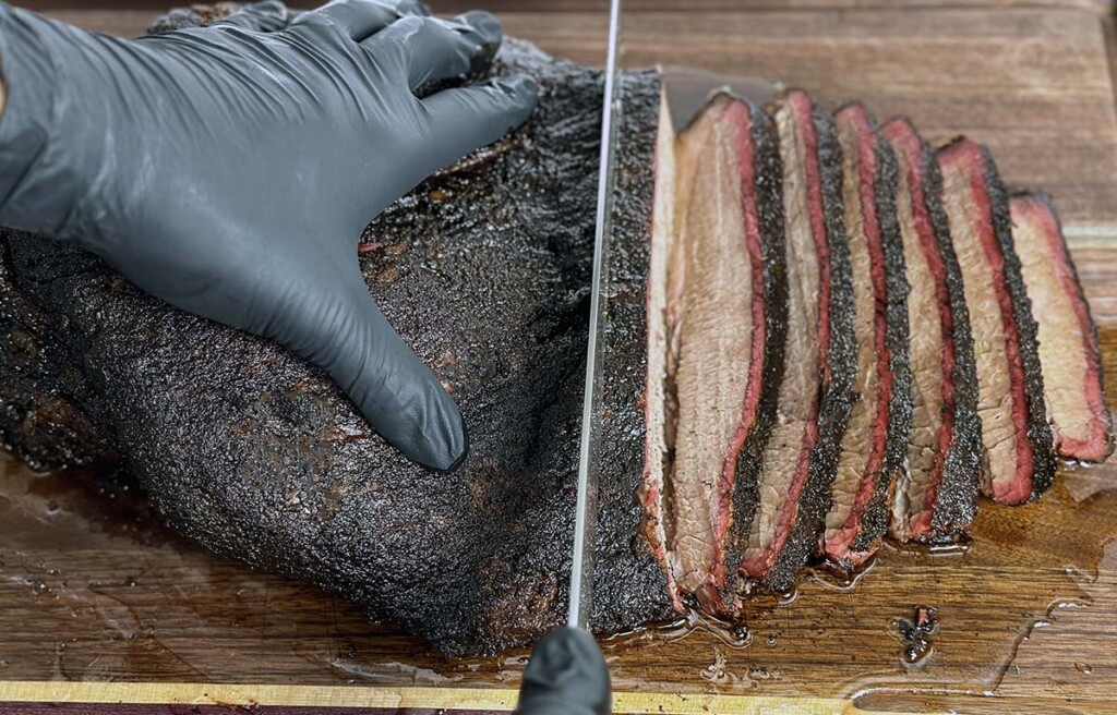 how to slice brisket