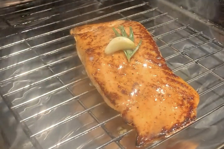 salmon on a smoker