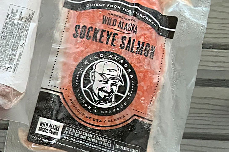 packaged raw salmon fillet