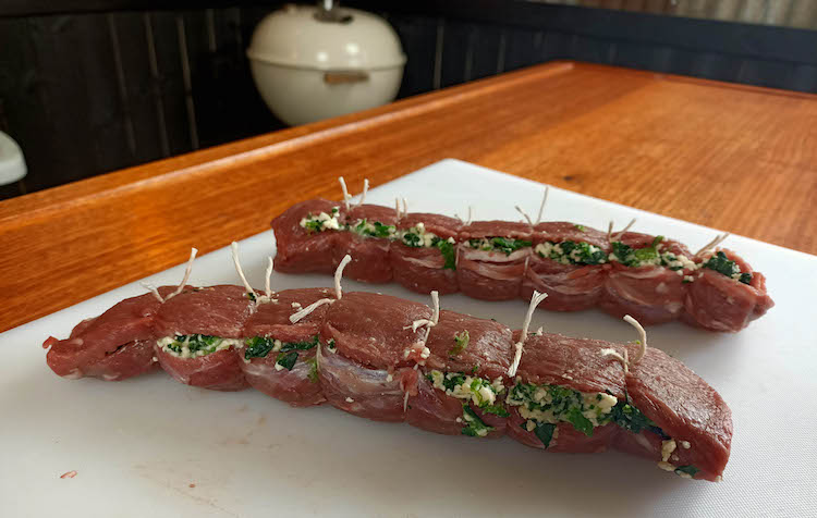lamb backstraps tied with a cooking string
