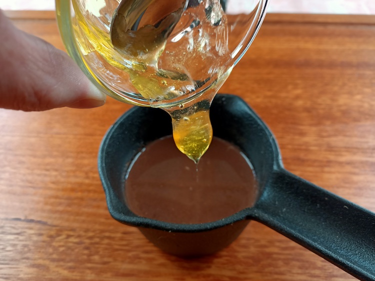 pouring Maltose into char siu pork marinade