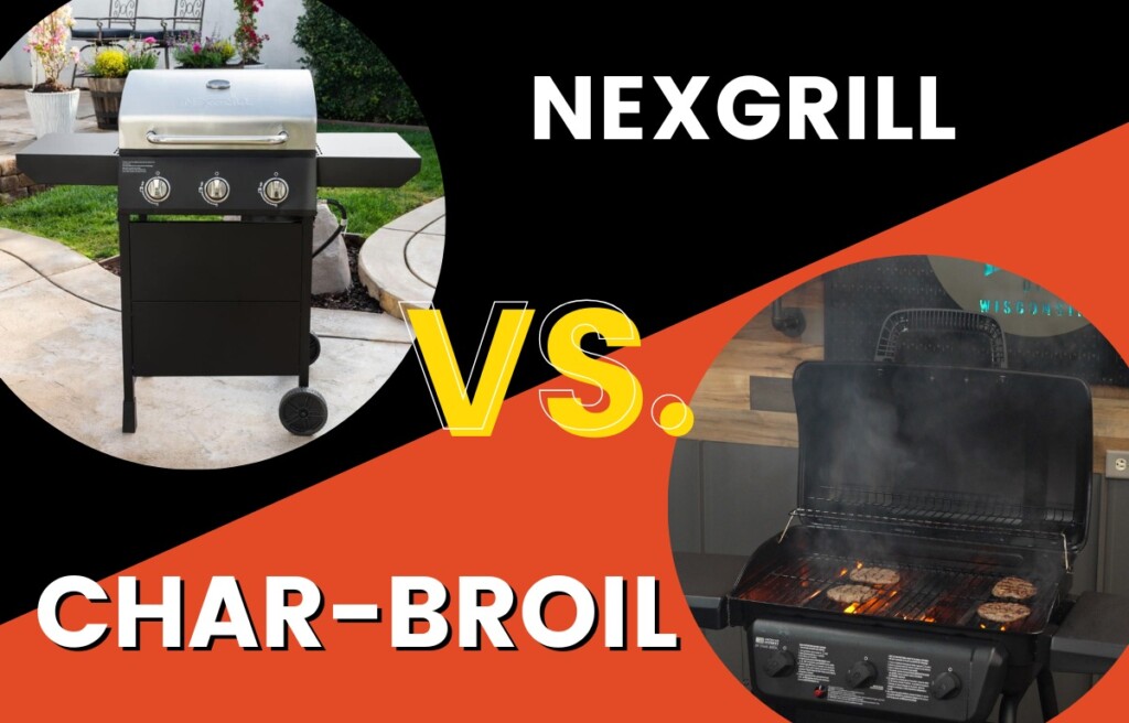 graphic showing a nexgrill and char-broil grill with large VS text