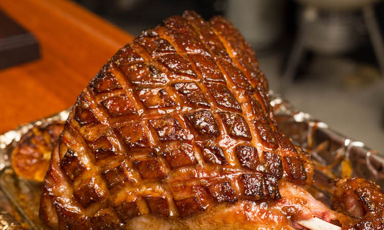 double smoked ham close up