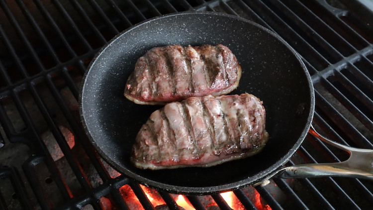 duck breasts in a cast iron skillet