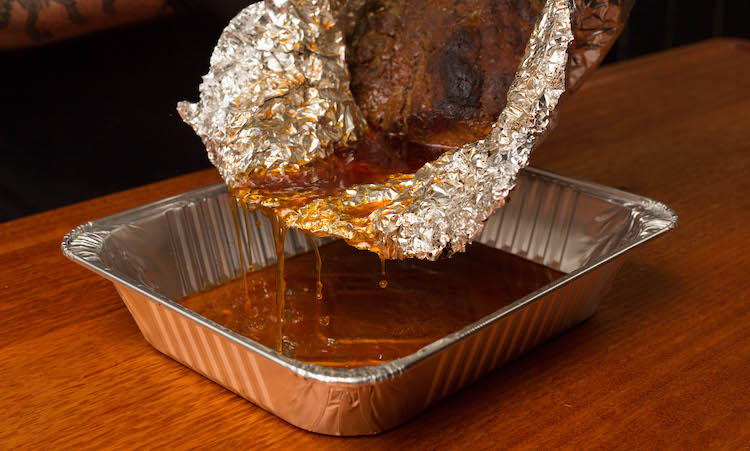 smoked pork butt with dripping juices