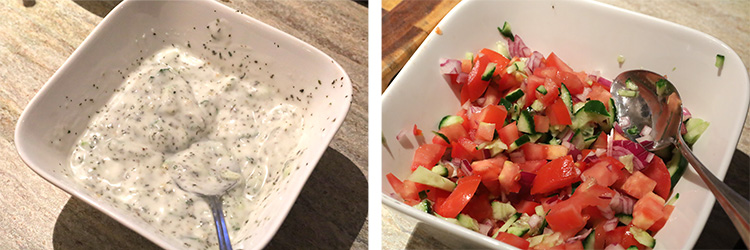 tzatziki and greek salad