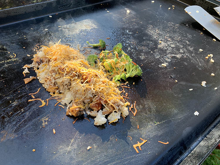 food cooking on a Camp Chef Flat Top Grill