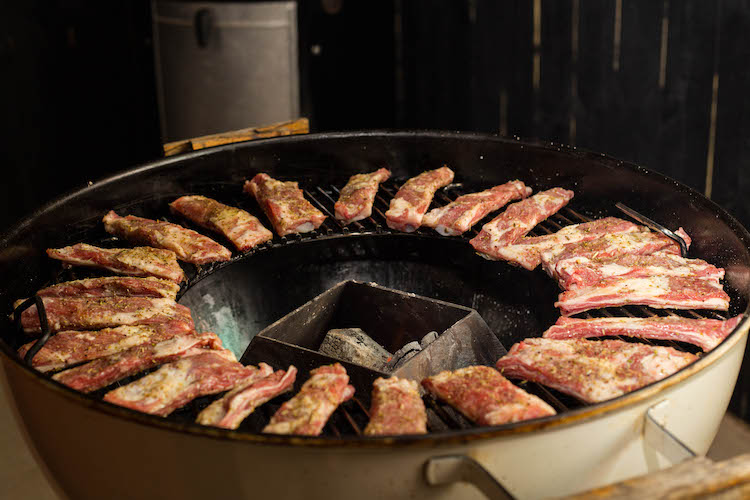 lamb ribs on a grill