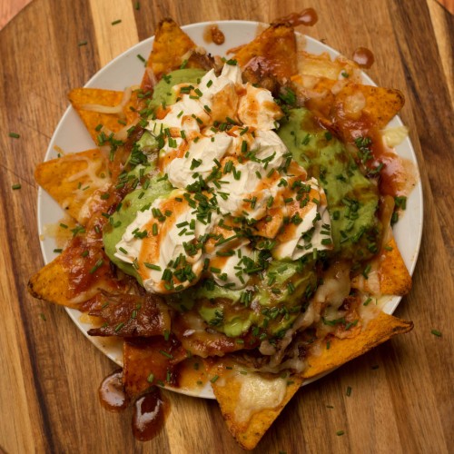smoked pulled pork nachos