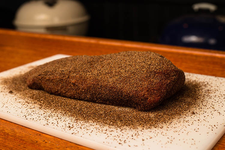 beef cut seasoned with coffee rub