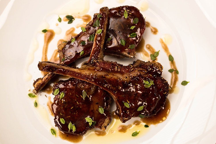 lamb cutlets with pomegranate sauce