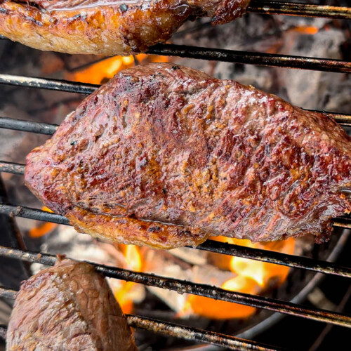rump steak on the grill