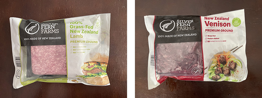 silver fern farms ground lamb and venison packaged