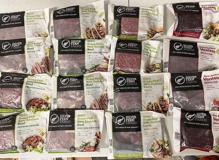 silver fern farms meat selection on a table