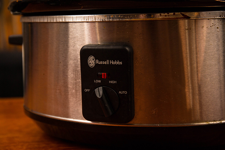 slow cooker set to low