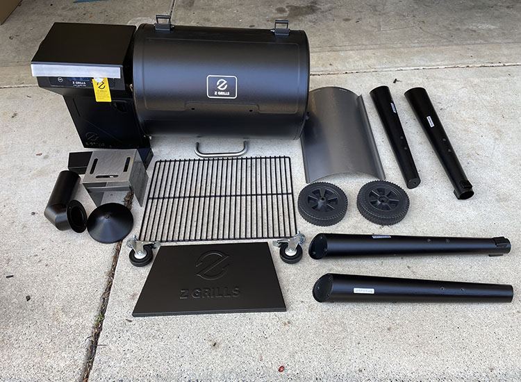z grills 450b parts on a floor