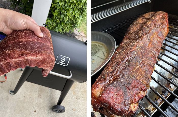 pork baby back ribs smoking on Z Grills 450B