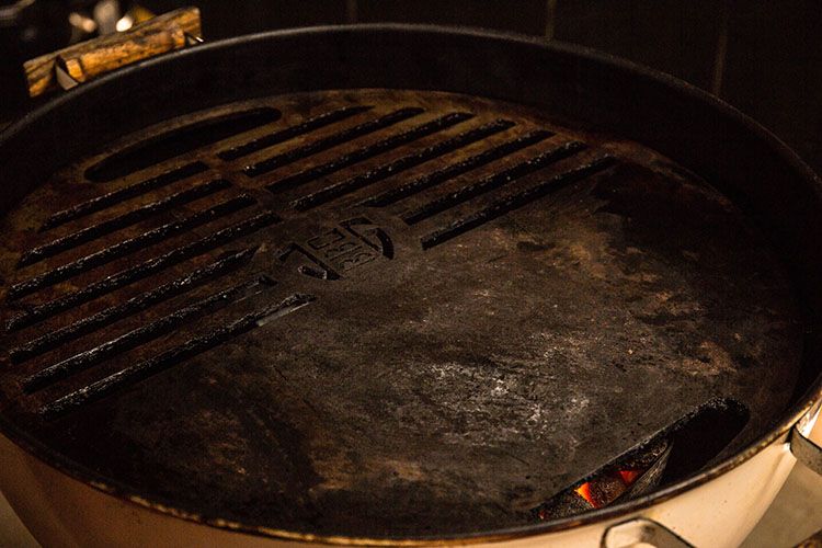 flat top griddle on a weber kettle