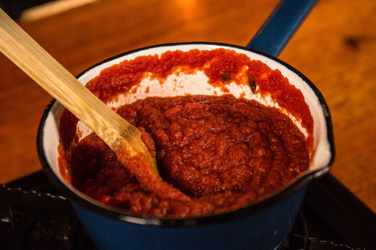 spicy ketchup in a saucepan