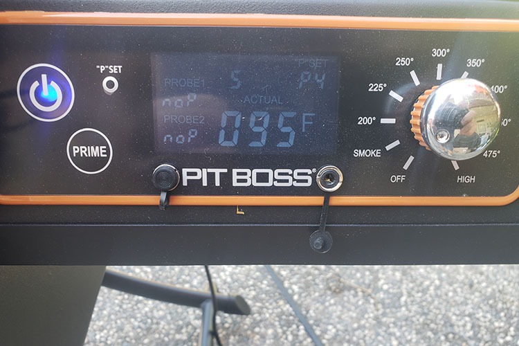 Pit Boss Sportspam Pellet Grill display and control panel