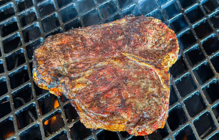 Grilled Porterhouse Steak With Garlic Herb Butter