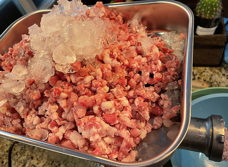 grinding meat with LEM Big Bite grinder