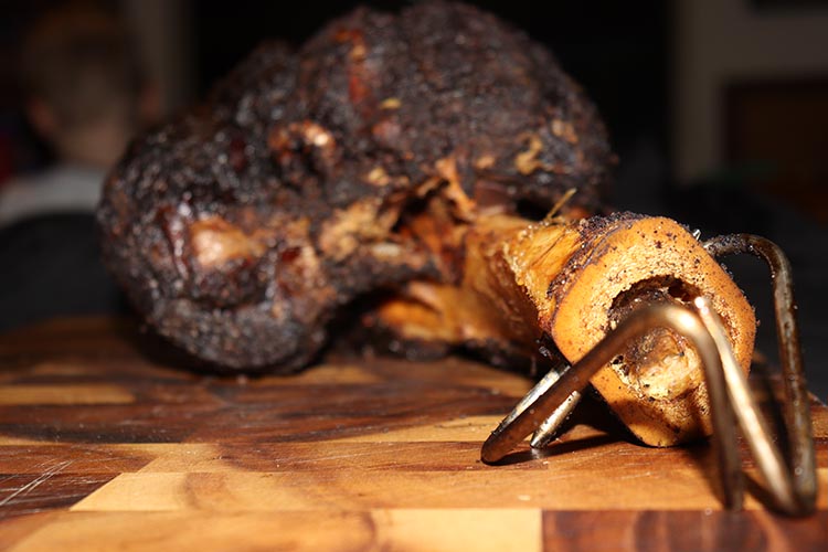 resting smoked beef shank