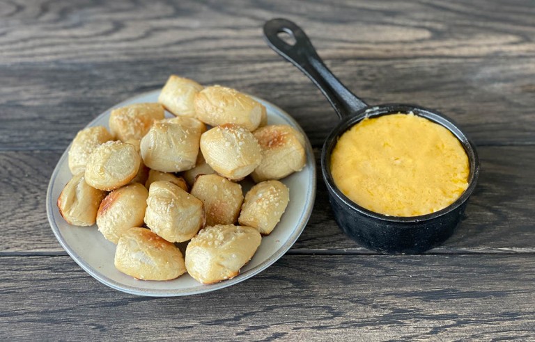 Pretzel bites with beer cheese