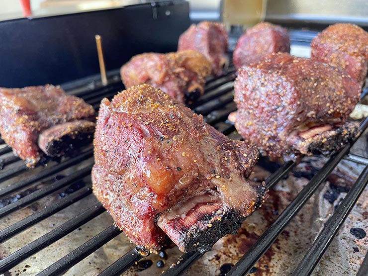 ribs on a Z Grills Cruiser 200A pellet grill