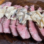 grilled flat iron steak sliced
