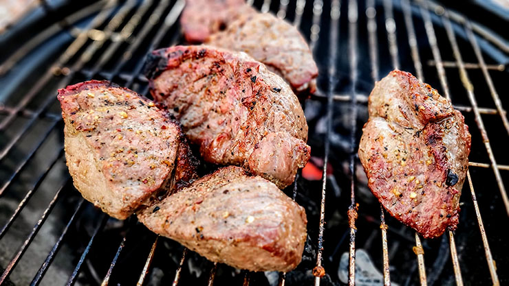 meat grilling on Weber Jumbo Joe