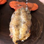 smoked lobster tail drizzled with lemon juice