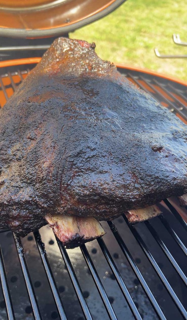 beef ribs on the Oklahoma Joe Bronco Pro drum smoker