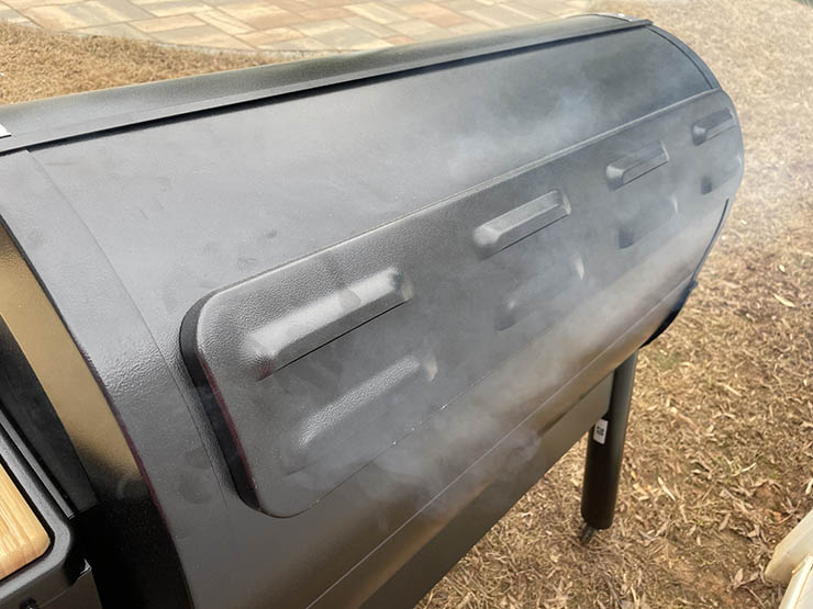 back view of the Z Grills 11002B pellet grill