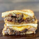 bbq leftover brisket grilled cheese sandwich