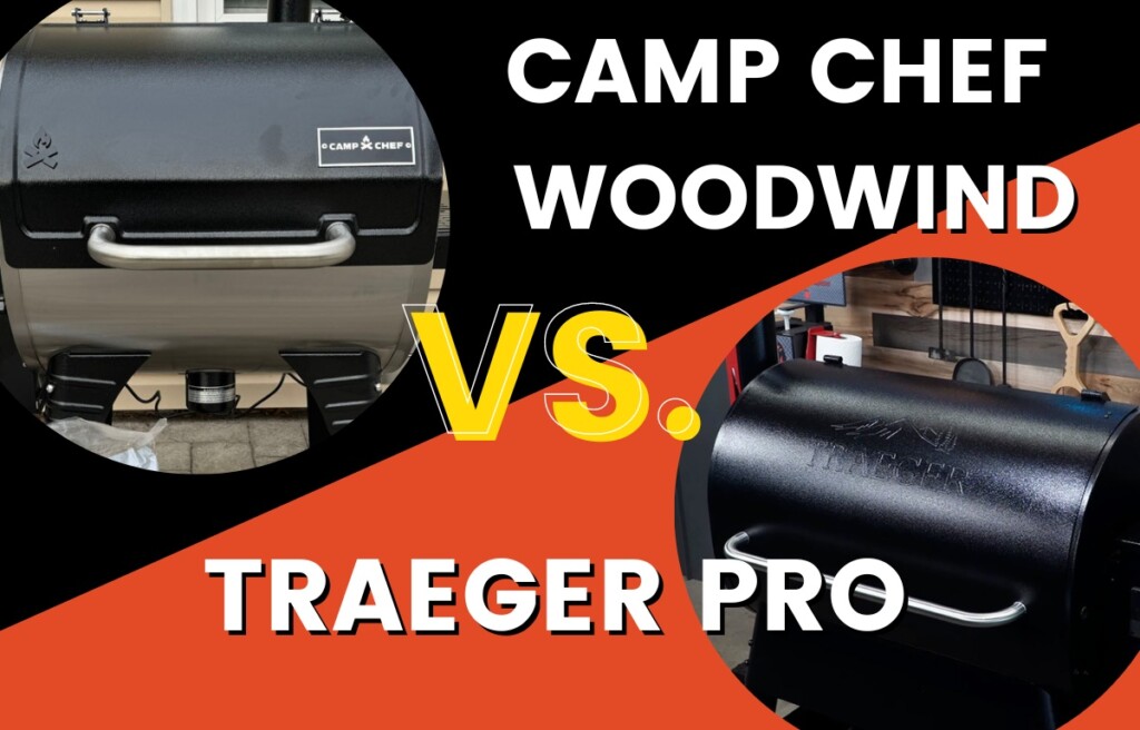camp chef vs woodwind graphic showing woodwind and trager pro pellet grills