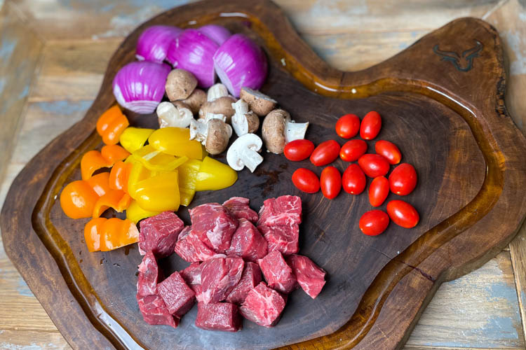 raw ingredients on a wooden board