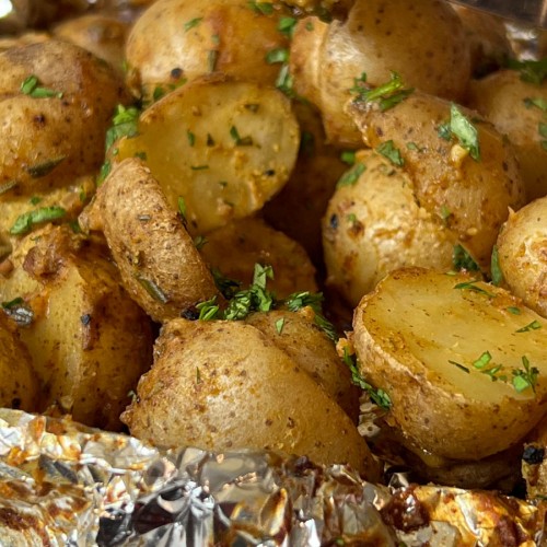 smoked mustard potatoes