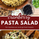 pasta salad with cranberries and walnut