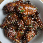 smoked and fried garlic honey wings